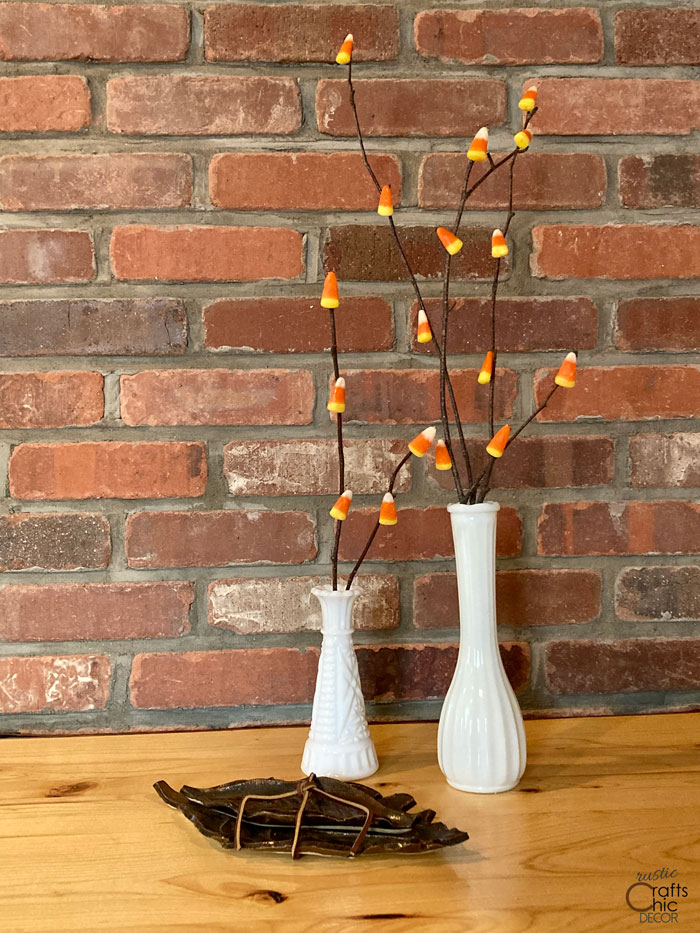 candy corn on branches