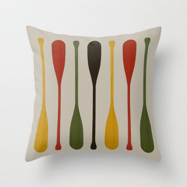 canoe paddle stripes throw pillow