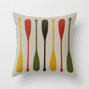 canoe paddle stripes pillow