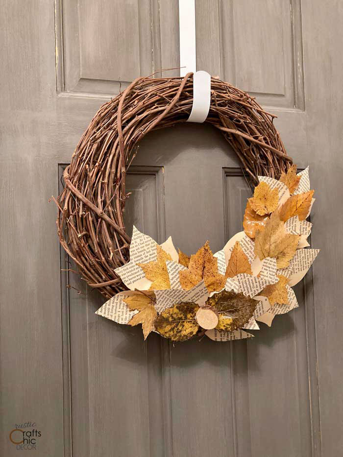 fall book page wreath