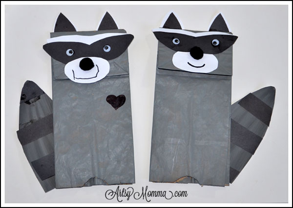 raccoon puppet craft