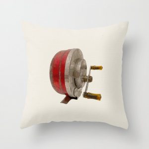 vintage fishing reel pillow