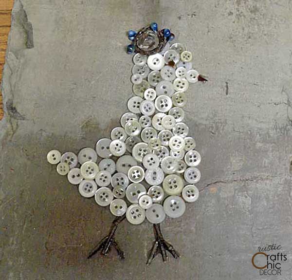 button bird art