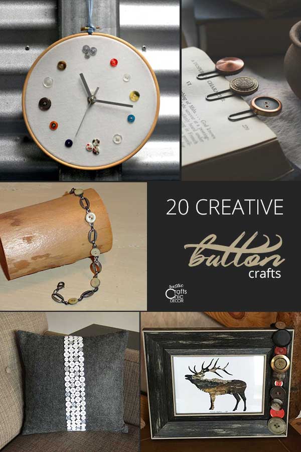 Button Crafts: 20 Things To Make With Buttons - Rustic Crafts & DIY