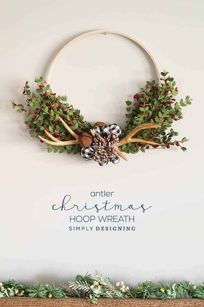 diy antler christmas wreath