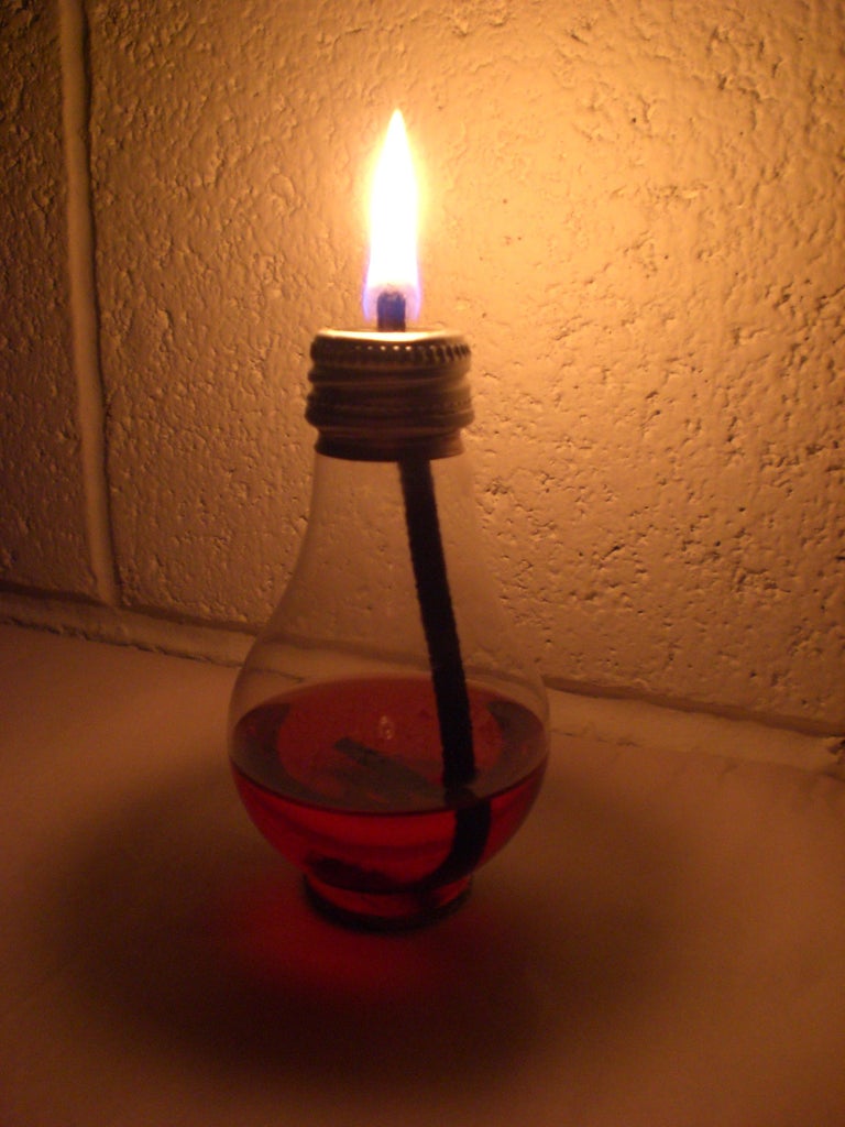 diy light bulb oil lamp