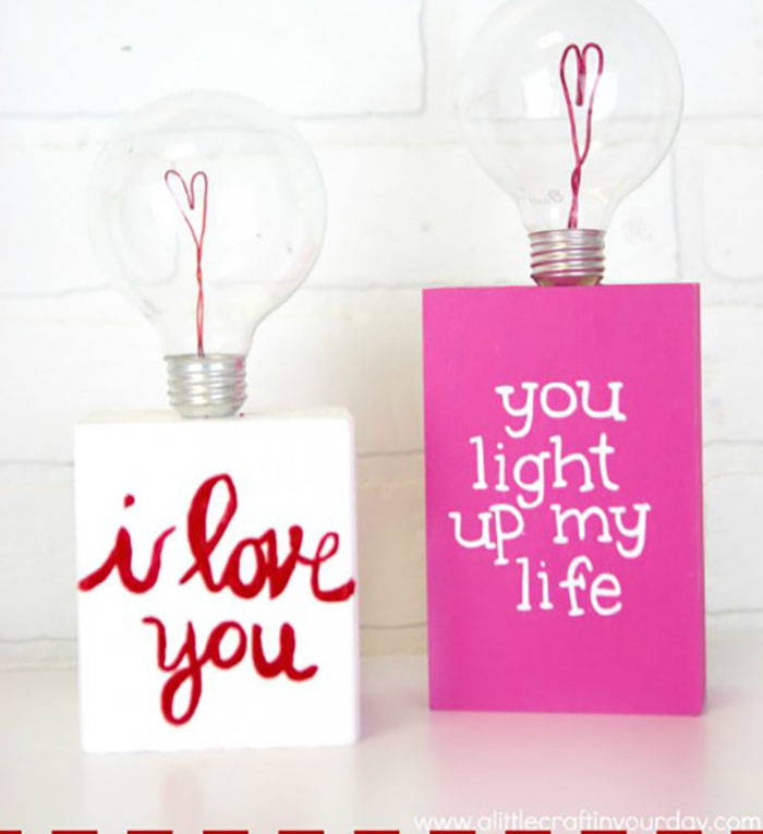 diy valentine light bulb gift