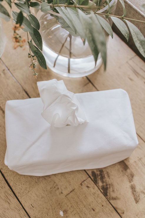 fabric covered tissue box