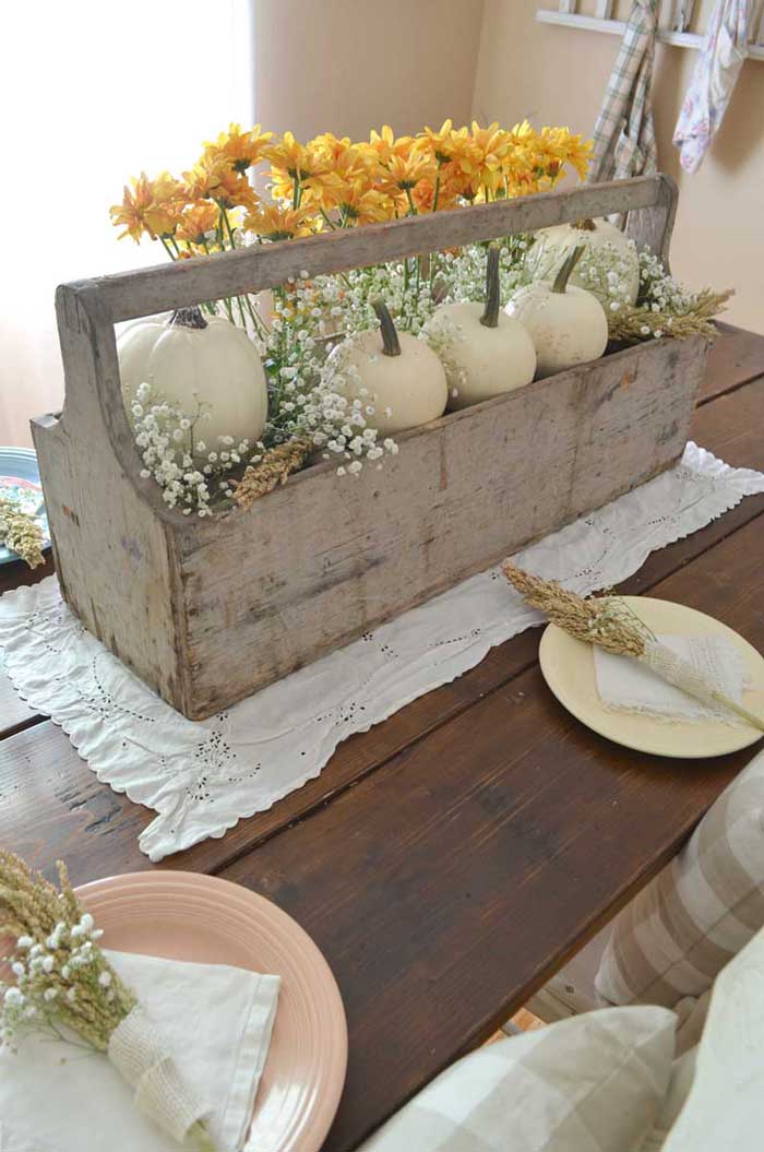 fall toolbox centerpiece