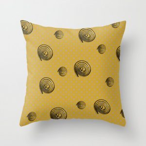 festive golden spirals throw pillow