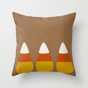 candy corn throw pillow brown
