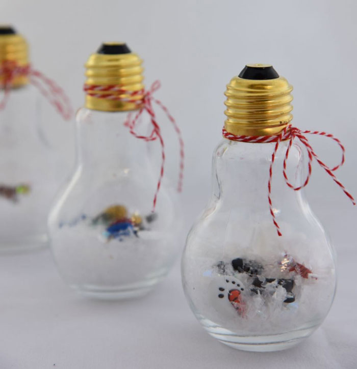 light bulb snow globe