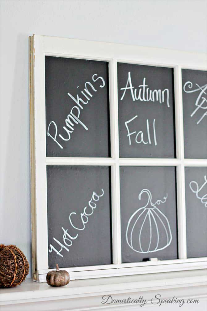 old window fall chalkboard