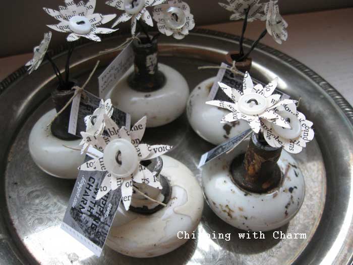 vintage door knob vases