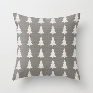 white pines on gray pillow