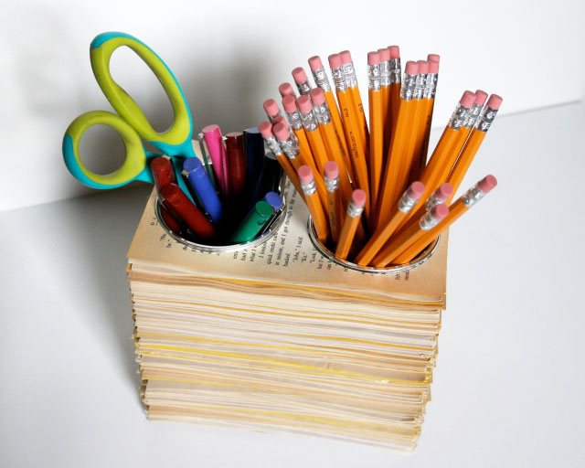 book page pencil holder