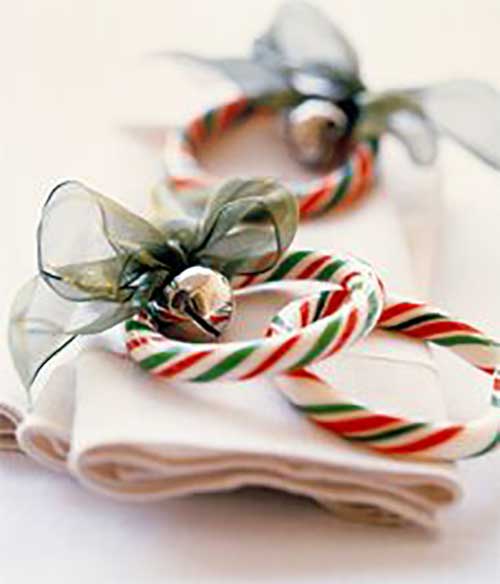 candy wreath napkin rings