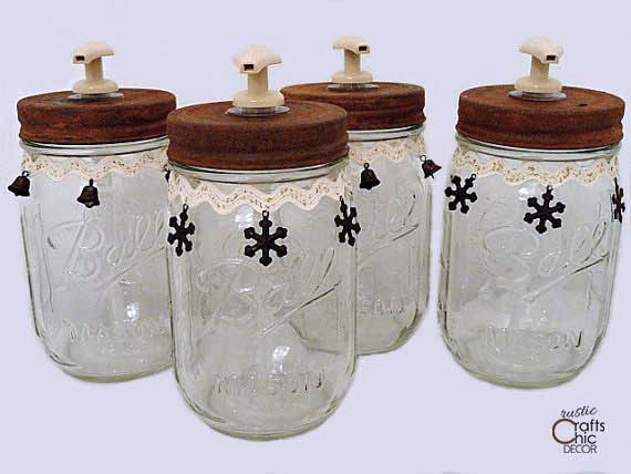 Christmas mason jar soap dispenser