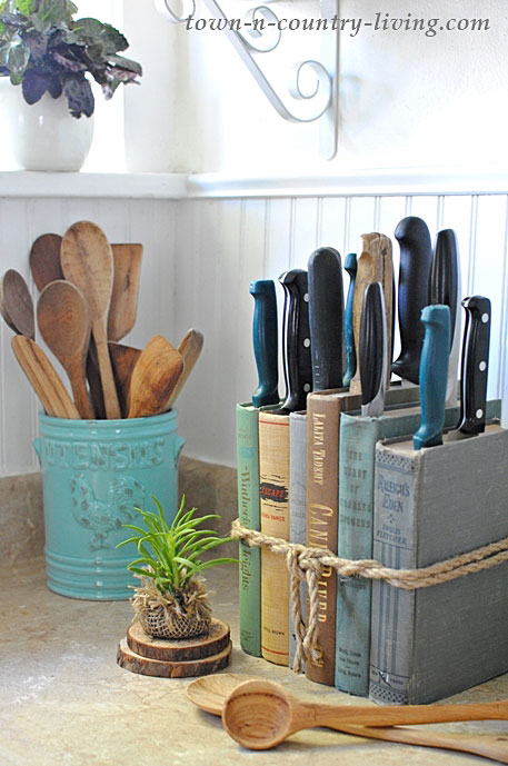 diy book knife block