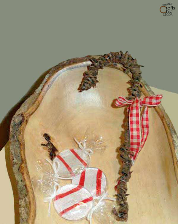 rustic candy cane decoration