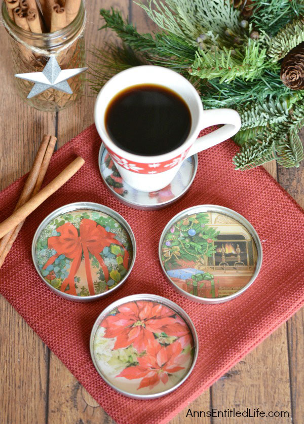 diy christmas coasters from cards