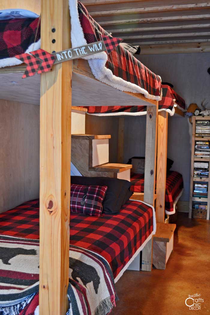 double bunk beds with storage