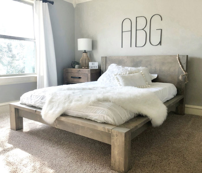 diy modern rustic queen bed