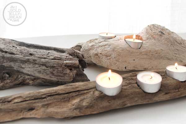 driftwood candle holder