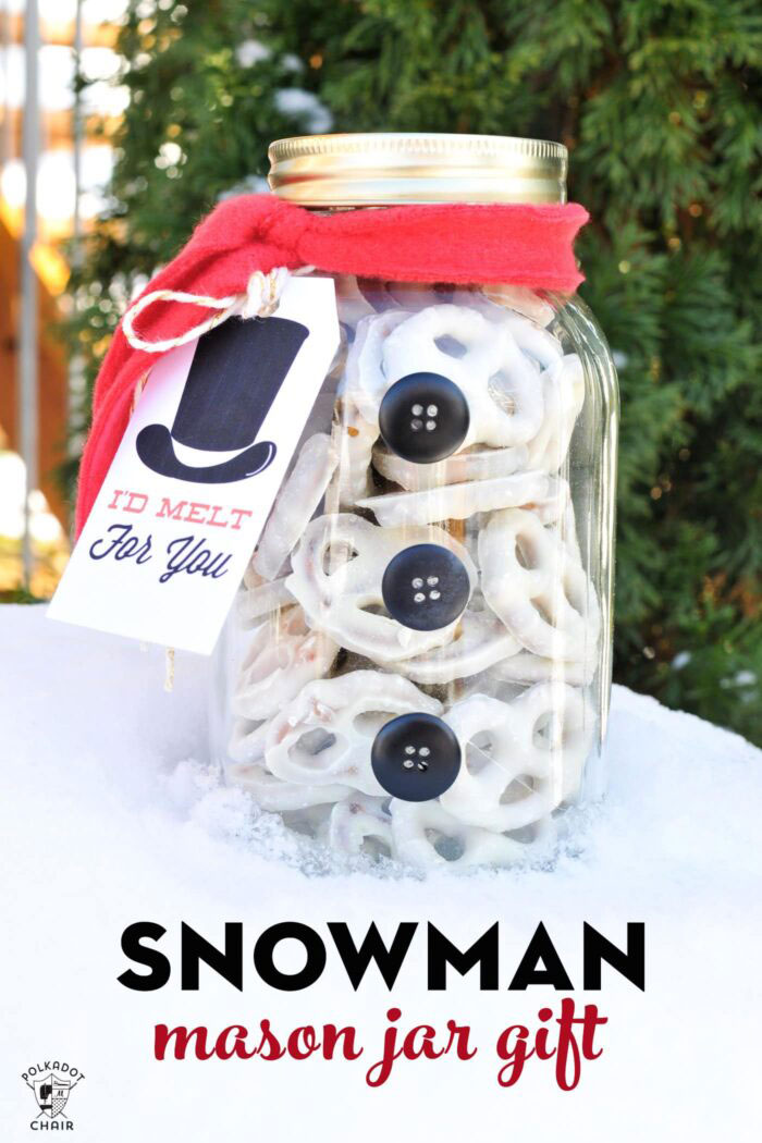 snowman mason jar gift