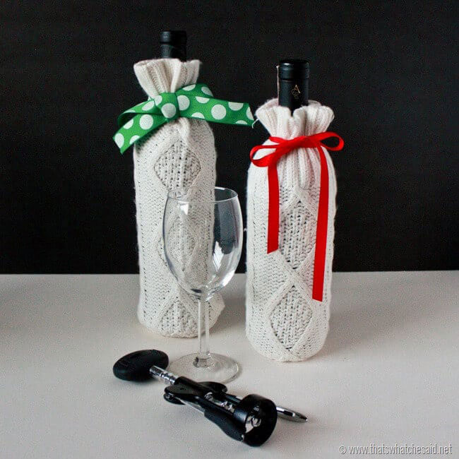 sweater wine bottle sleeve