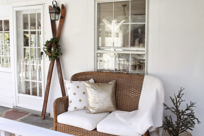 simple and chic winter porch