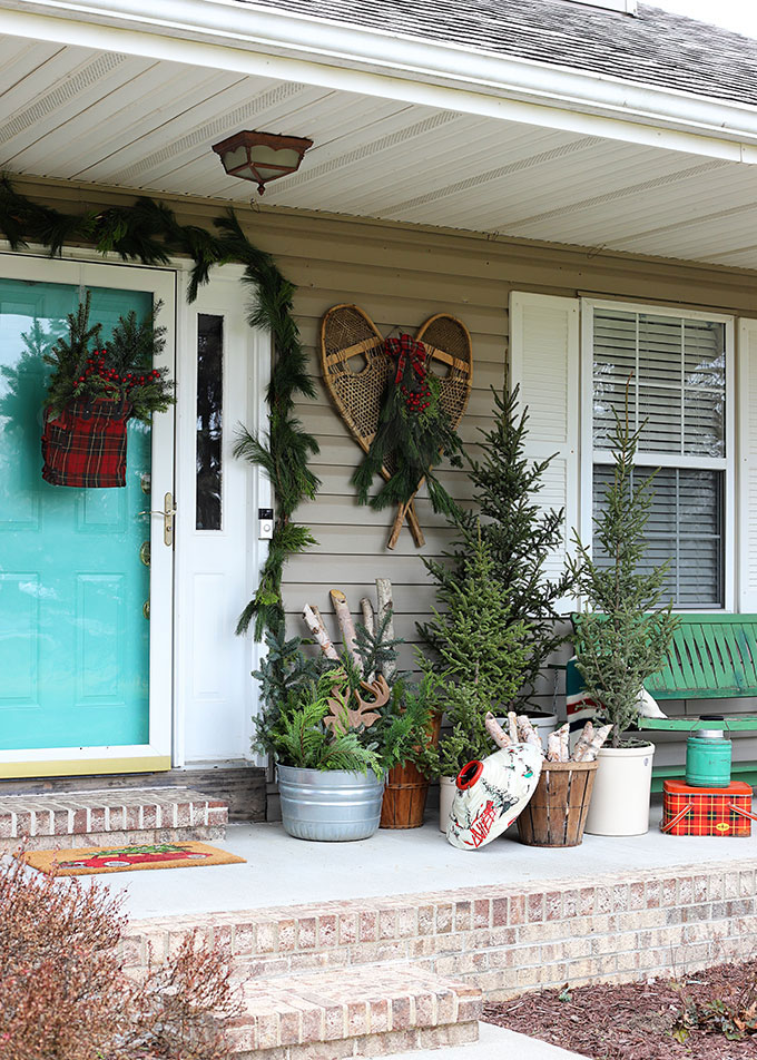 vintage winter porch decor