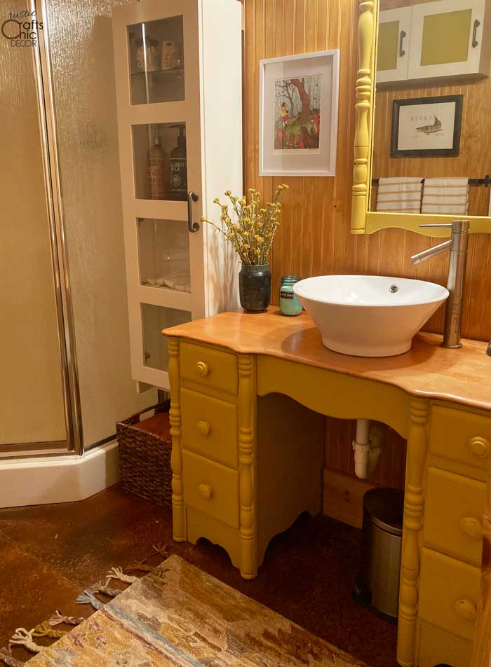 painted bathroom vanity