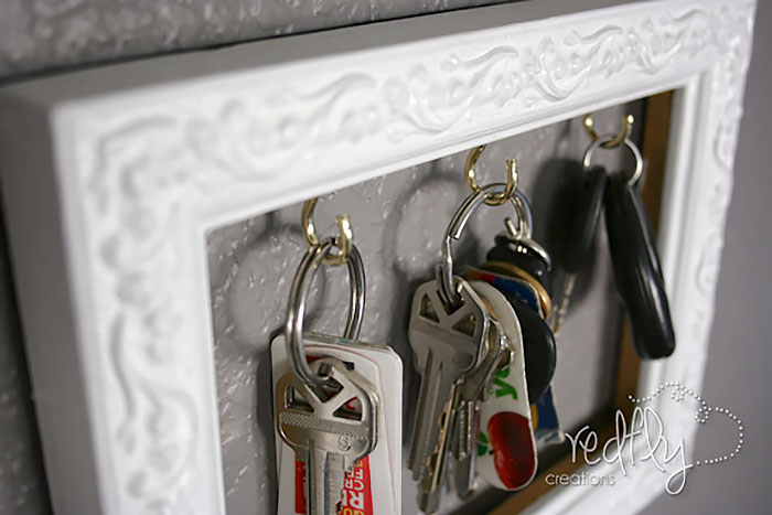 diy framed key holder