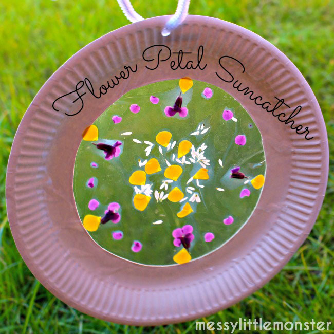 flower petal suncatcher craft