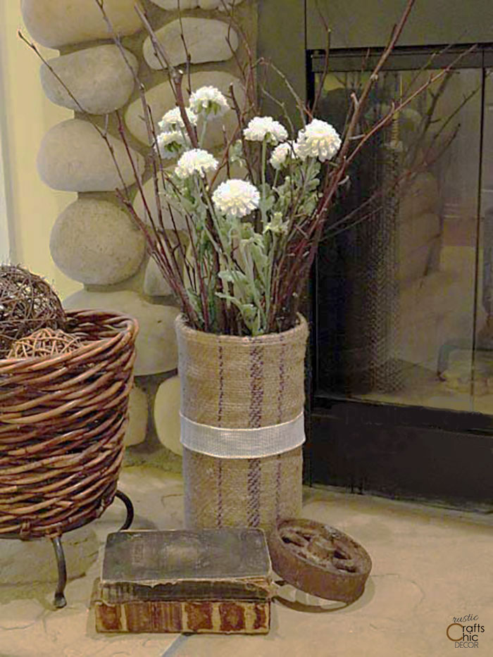 diy grainsack vase
