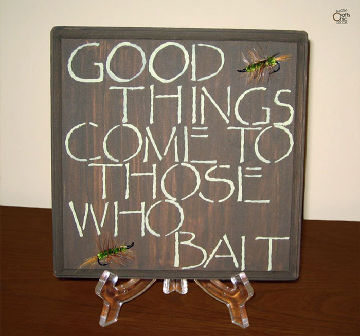 American Art Decor Rods, Reels, Lures Wood Novelty Wall Sign - 36 x 8 