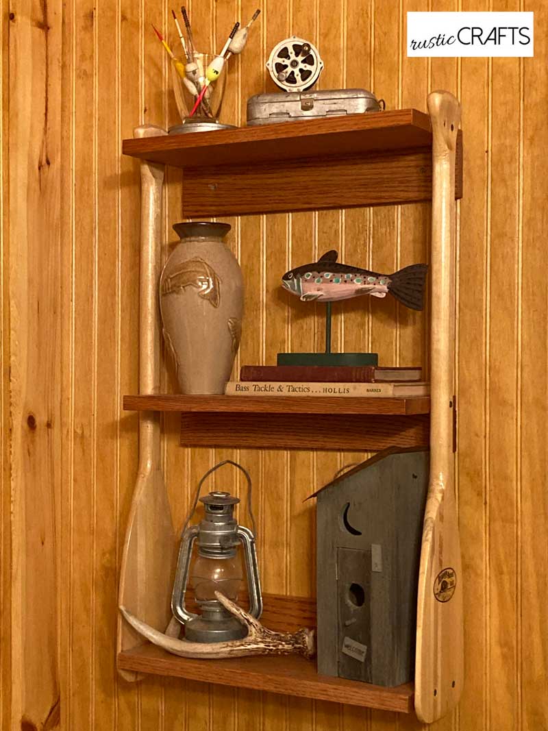 canoe paddle shelving unit