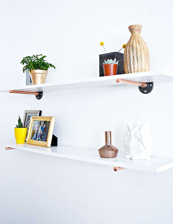 copper pipe shelves