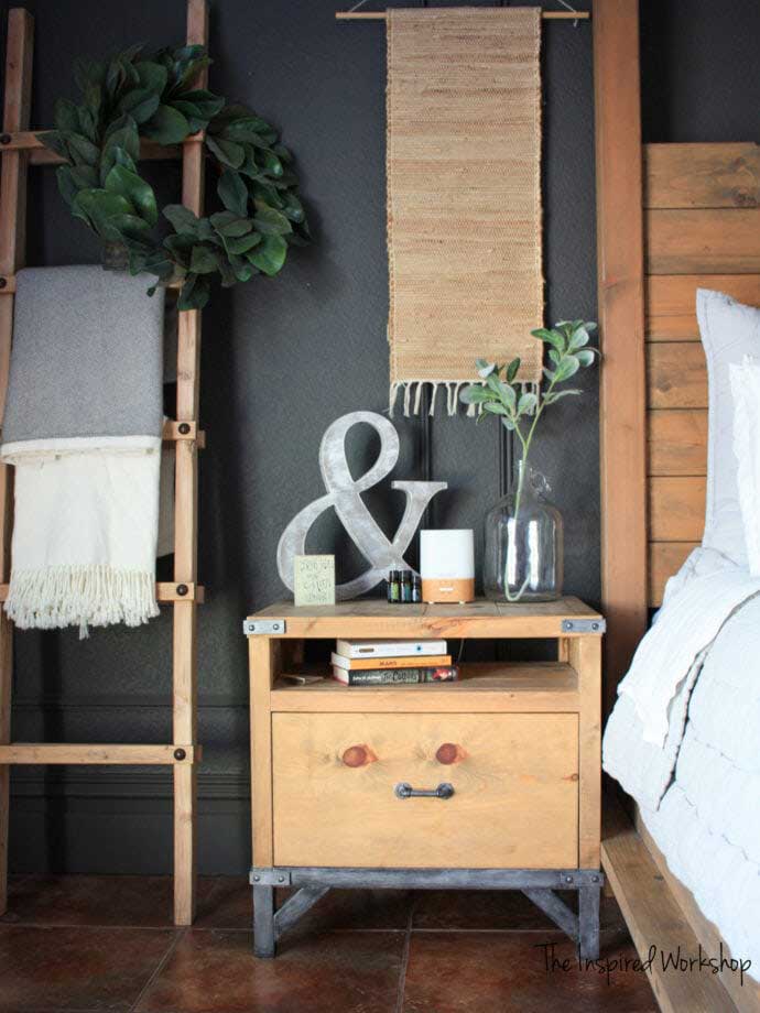 diy industrial nightstand