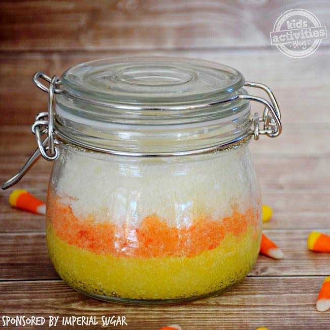 candy corn sugar scrub