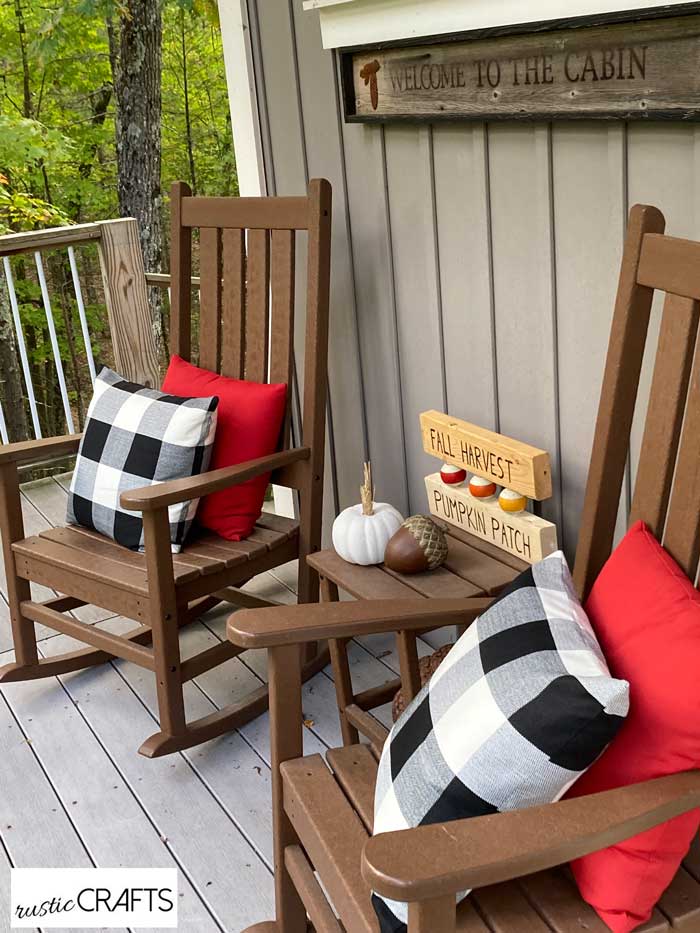 fall porch with diy sign