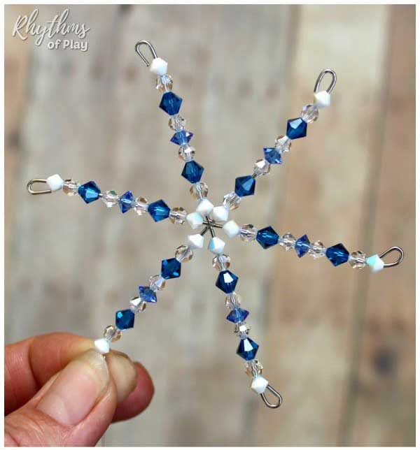 diy beaded snowflake ornament