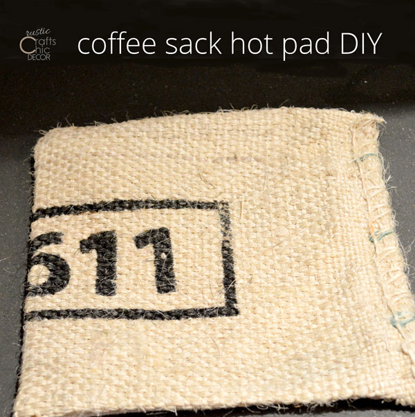 diy coffee sack hot pad
