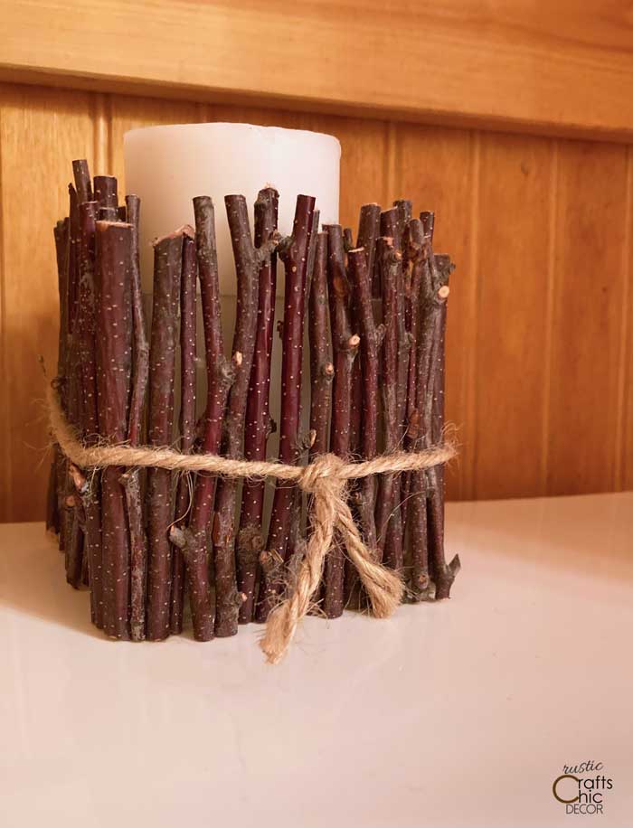 diy twig candle holder