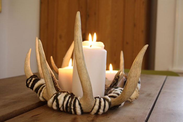 diy yarn wrapped antler craft